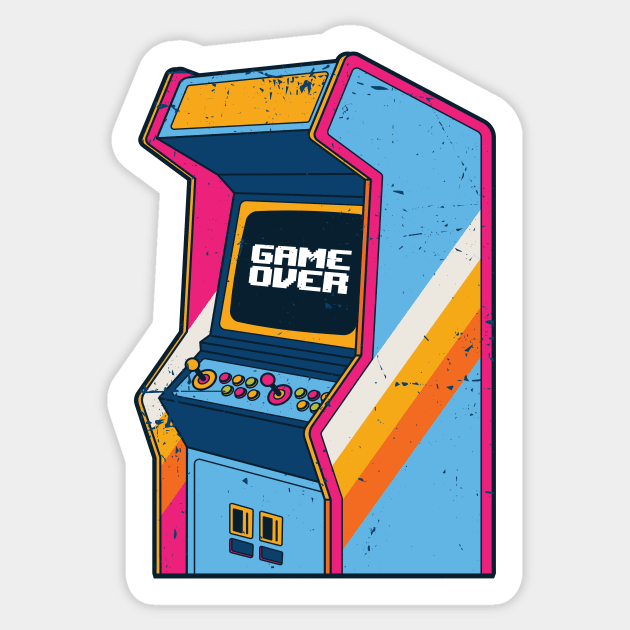 Retro Arcade Machine Game Over // Vintage Grunge Gamer Arcade Sticker by SLAG_Creative